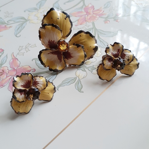 VTG Nettie Rosenstein Sterling Earrings + Brooch - Picture 8 of 8